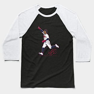 Ozzie Albies Superstar Pose Baseball T-Shirt